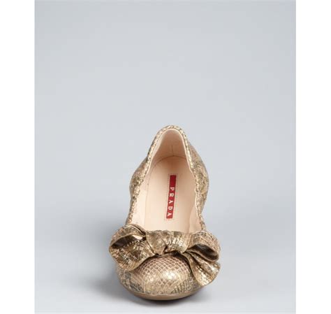 prada snakeskin bow flats|Prada snakeskin leather.